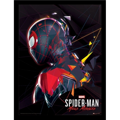 SPIDER-MAN MILES MORALES TOILE ENCADREE SYSTEM SHOCK 30X40CM