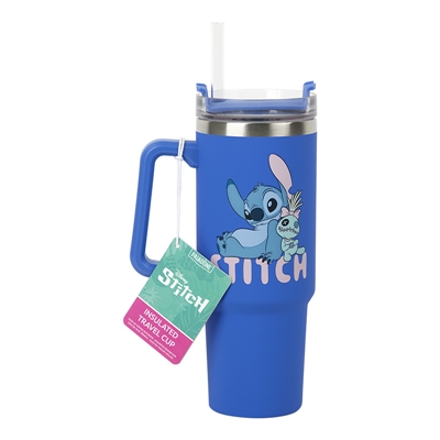 STITCH BLUE TUMBLER ISOTHERME 900ML ET PAILLE