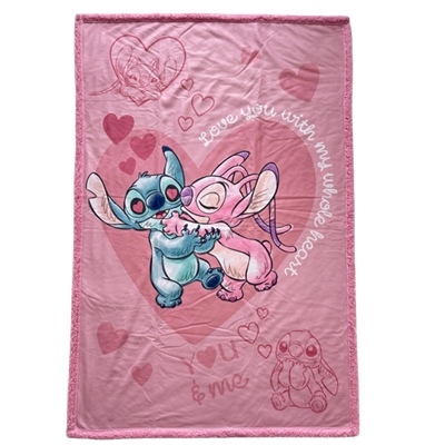 HOMADICT PLAID SHERPA 100X150 CM STITCH ET ANGEL BISOU