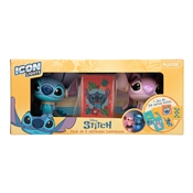 STITCH BLEU ET ANGEL ROSE 2 COFFRET ICON LIGHT+SET CARTES A JOUER /12