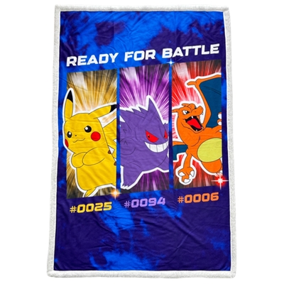 HOMADICT PLAID SHERPA 100X150 CM POKEMON EMBLEMATIQUES