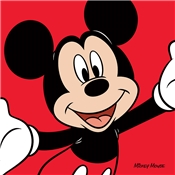 MICKEY MOUSE TOILE RED 40 X 40CM