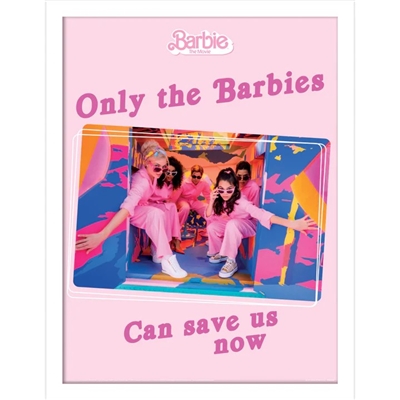 ONLY THE BARBIES FRAMED 34X40