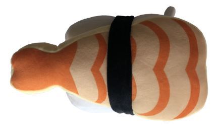 PELUCHE THEME SUSHI 20CM CREVETTE