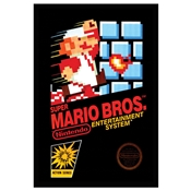 SUPER MARIO BROS TOILE ENCADREE NES COVER 30X40CM