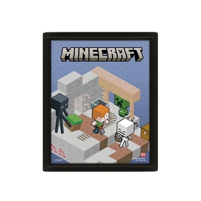 MINECRAFT SWITCHING TERRAIN 3D LENTICULAR POSTER