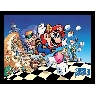 SUPER MARIO BROS. 3 TOILE ENCADREE ART 30 X 40CM