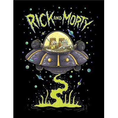 RICK AND MORTY TOILE ENCADREE UFO 30 X 40CM