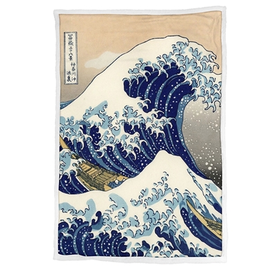 HOMADICT PLAID SHERPA 100X150 CM KANAGAWA WAVE 