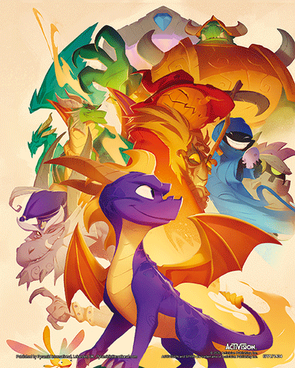 SPYRO CADRE 3D LENTICULAIRE CHARACTER COLLAGE