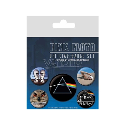 PINK FLOYD 4 BADGES LOGO