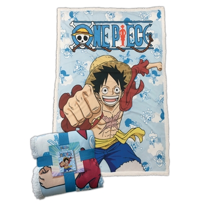 ONE PIECE PLAID SHERPA 100X150 CM LUFFY