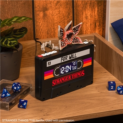 STRANGER THINGS 5 DEMOGORGON CASSETTE ALARM CLOCK