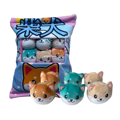 TOKYO BAG CONTENANT 6 MINI PELUCHES SHIBA INU