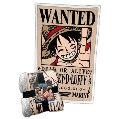 HOMADICT PLAID SHERPA 100X150 CM ONE PIECE LUFFY WANTED
