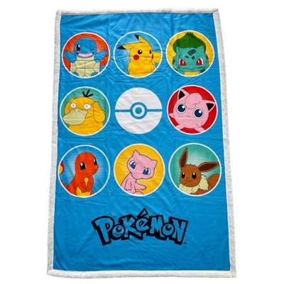 HOMADICT PLAID SHERPA 100X150 CM POKEMON POKEDEX
