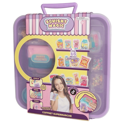 SQUISHY MAGIC COFFRET DELUXE PORTES CLES KAWAII SQUISHY AVEC MACHINE
