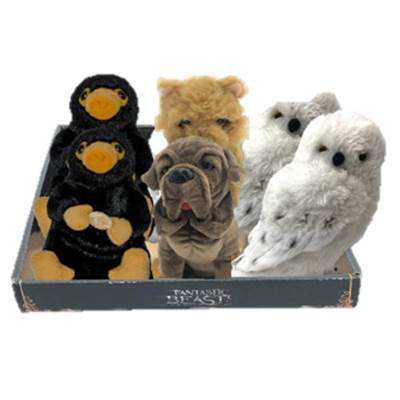 HARRY POTTER BARQUETTE 6 PELUCHES ANIMAUX F. 18 CM